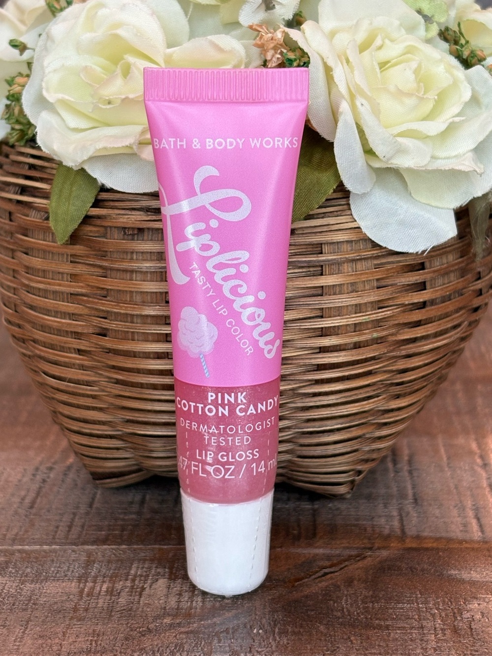 NEW Bath & Body Works LIPLICIOUS Lip Gloss in PINK COTTON CANDY!